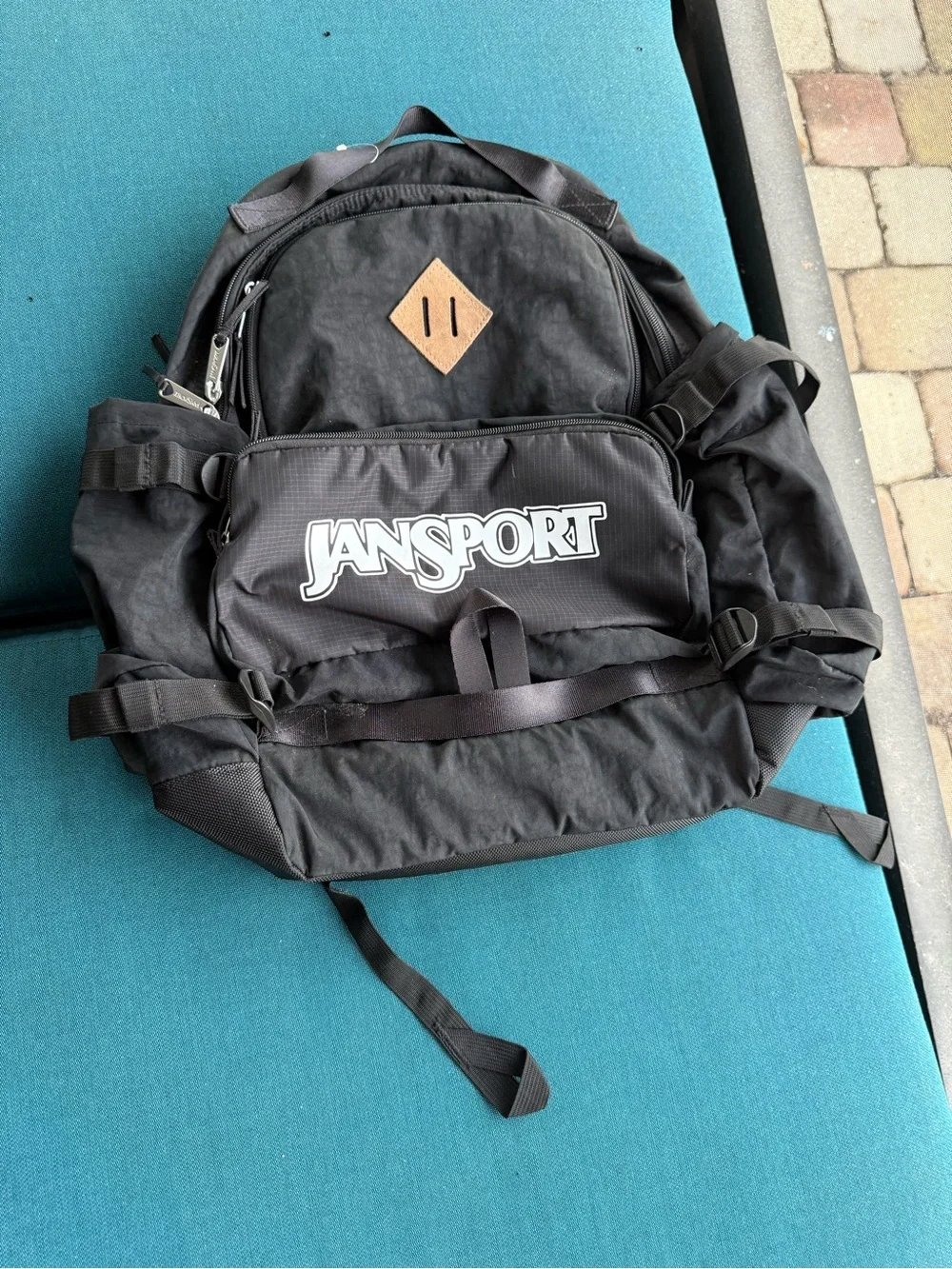 Jansport Black Backpack with Front Logo Pocket